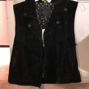 Black suede Sanctuary fringe vest